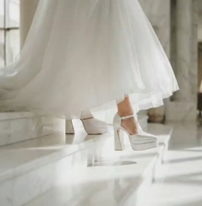 15 cm wedding high-heeled shoes