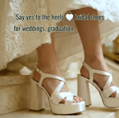 12 cm white heeled double semelle Bridal Sandal in Beirut