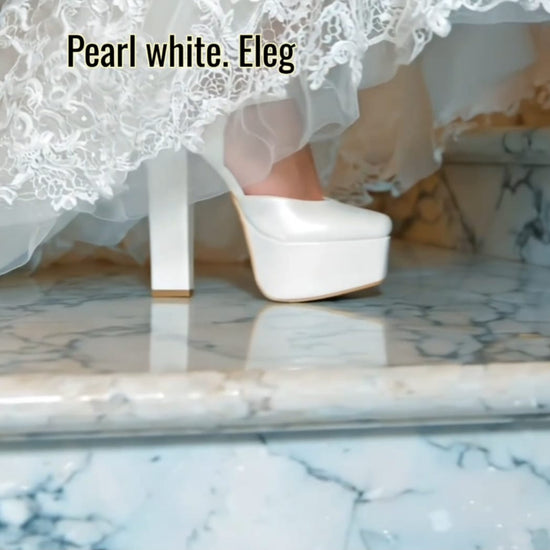 16 cm Pearl White Bridal Heels
