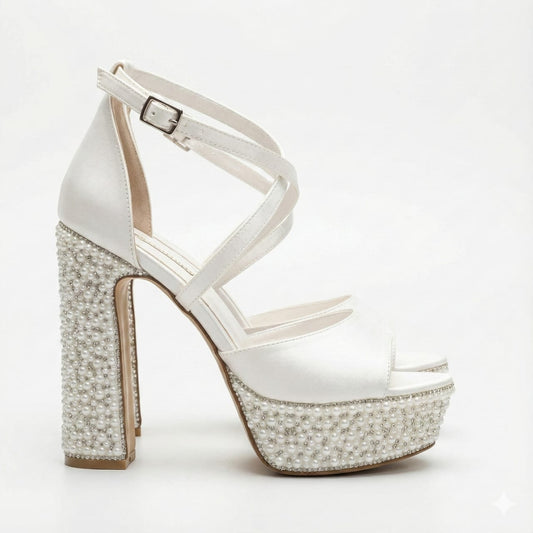 Bridal shoes from White Lily Brides available for home try-on service across Lebanon.